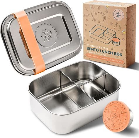 Amazon.com: Everusely Small Stainless Steel Bento Box Kids - 27oz ...