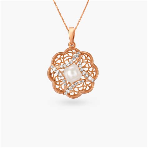 Graceful Pearl and Diamond Pendant