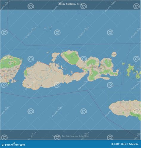 Sumbawa Island Republic Of Indonesia, Lesser Sunda Islands, South East Asia Map Vector ...