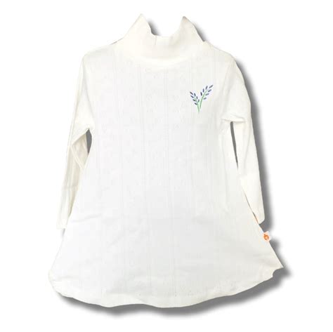 Girls Cotton White Colour Full Sleeve Long Top – Plumage Shop