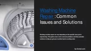 Image result for Washing Machine Issues