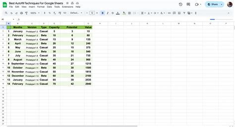 Mejores técnicas de autofill para Google Sheets
