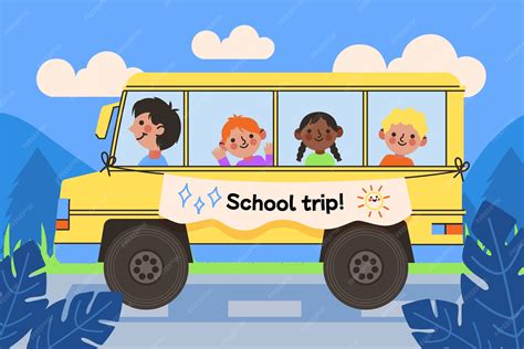 Free Vector | Hand drawn school trip illustration