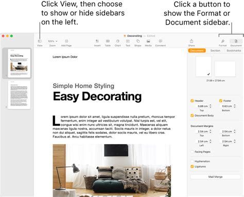 Use sidebars in Pages on Mac - Apple Support (IN)