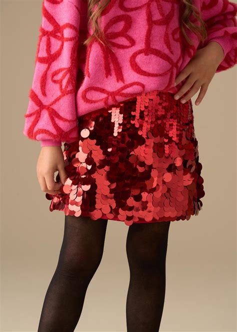 Angel & Rocket Girls Solid Red Cotton Skirt