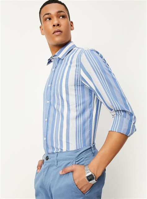 Buy Men Regular Fit Striped Casual Shirt Online at just Rs. 1049.0 ...