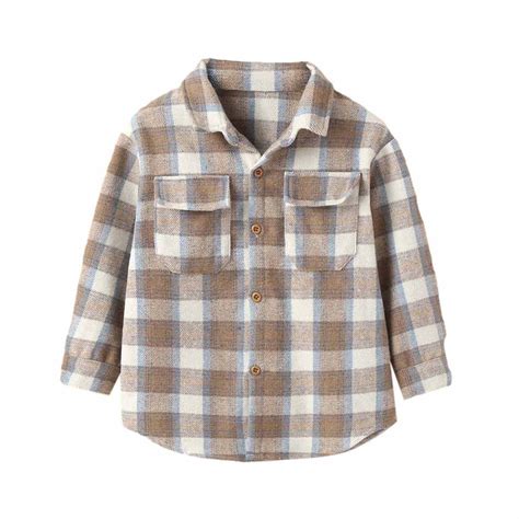 Little Kids Toddler Baby Boy Girl Flannel Shirt Jacket Classic Plaid ...