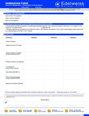 Fillable Online nomination form - Edelweiss Mutual Fund Fax Email Print ...