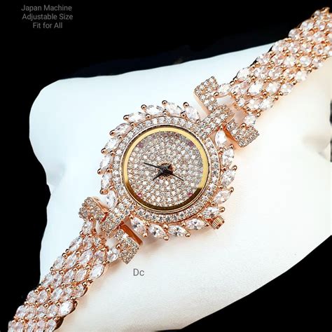 ROYAL ELEGANT AMERICAN DIAMOND WATCH FOR WOMEN -JAWM001JR – www.soosi.co.in
