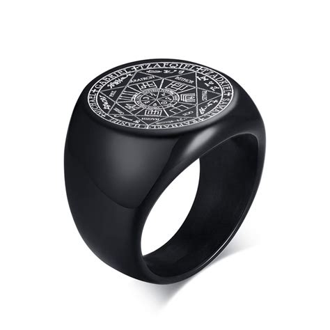 Buy VNOXSeals of The Seven Archangels Talisman Ring Stainless Steel ...