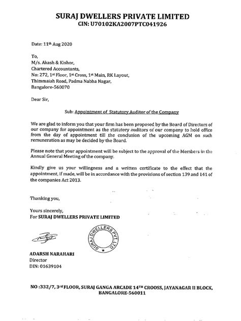 Image result for Intimation Letter Format