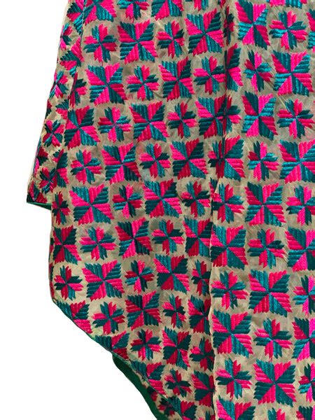 Phulkari Dupatta on Organza – Just Phulkari