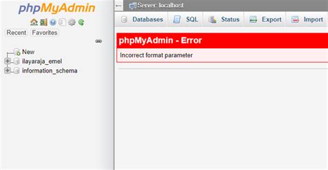 phpMyAdmin Error Incorrect Format Parameter Hestia 的图像结果