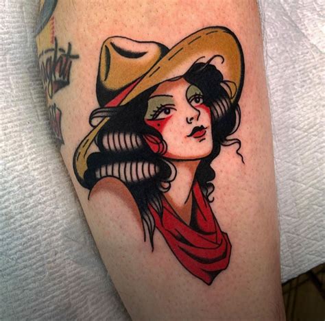 Cowgirl Pin Up Girl Tattoo Designs