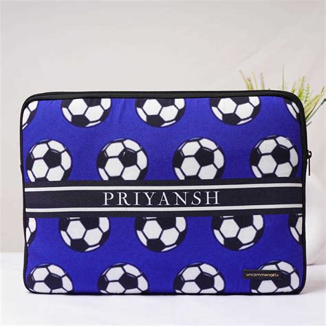Personalised Football Printed Kids Laptop Sleeve Cover - Crazy Corner ...