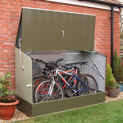 6.4 ft. W x 3 ft. D Metal Horizontal Bike Shed | Bicycle storage shed ...