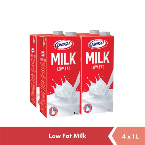 Buy Unikai Long Life Low Fat Milk 1 ltr x 4 Online in UAE | Talabat UAE