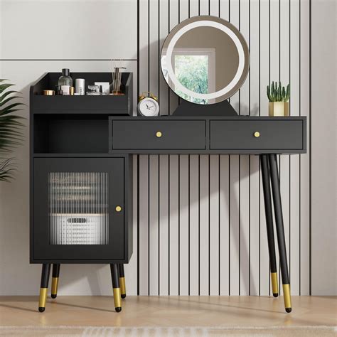 Amazon.com: Makeup Vanity Desk with Mirror and Lights, Cute Vanity ...