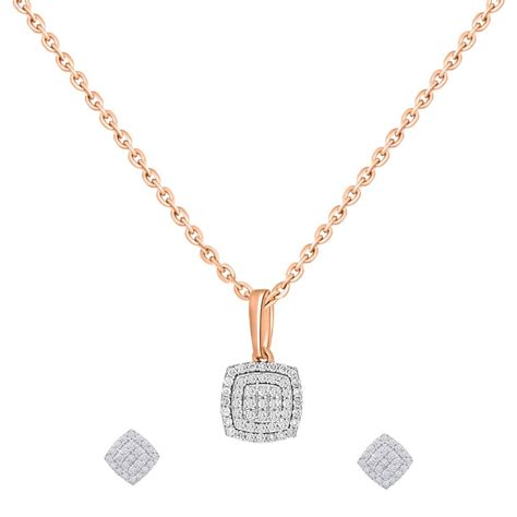 Buy Minimalist Diamond Pendant Set OSP16064-D400X0C Online at ORRA.