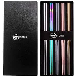 Buy EMRSTORES Stainless Steel Chopsticks - Multicolor Reusable ...