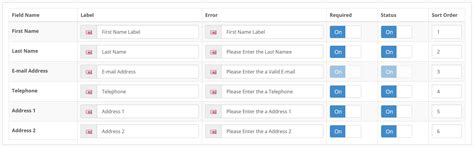 Opencart - Register Form Manager