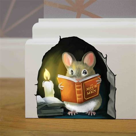 Buy Mouse Reading Book, Wall Decor Sticker Decal, Kids Room, Classroom ...