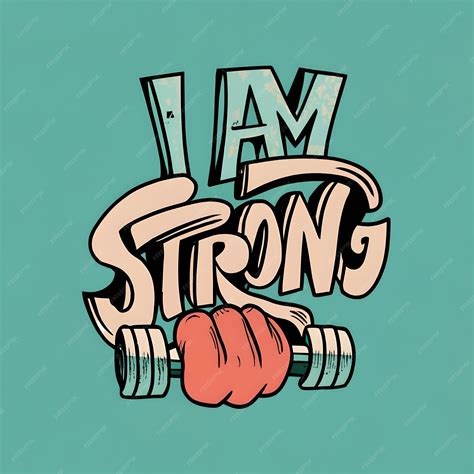 Premium AI Image | I am strong vector illustration typography poster