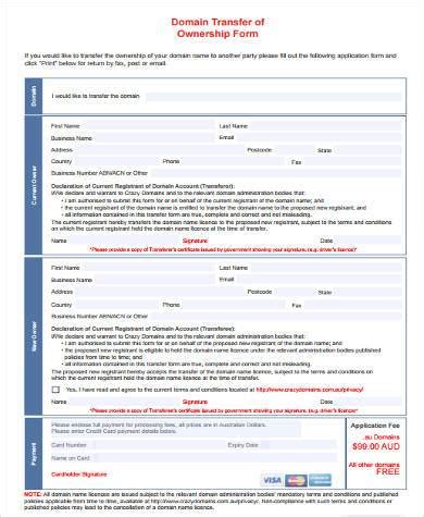 Image result for Transfer Ownership Electronic Form