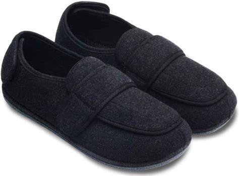 Buy FAHOTE Men’s Diabetic Slippers Extra Wide Adjustable Edema Swollen ...