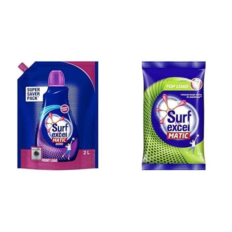 Surf Excel Front Load Matic Liquid Detergent Pouch - 2 L & Surf Excel ...