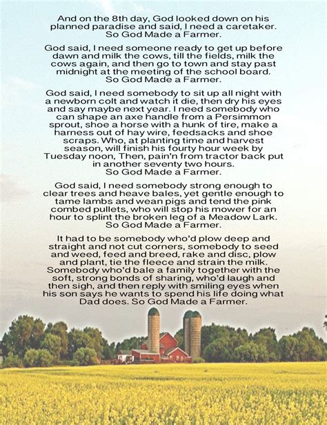So God Made A Farmer Printable Poem - Printable Word Searches