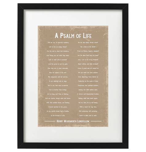 Henry Wadsworth Longfellow A Psalm of Life Poem Art Print - Etsy UK