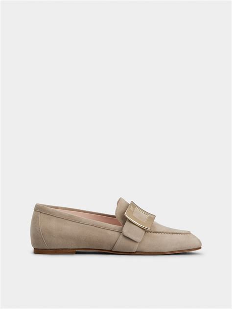 Loafers in suede Grey Woman RVW63442470HR040C415 | Roger Vivier