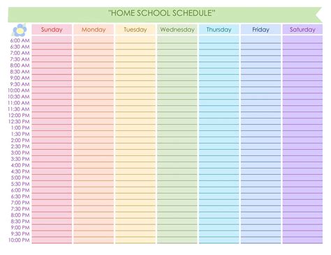 Free Printable Homeschool Schedule Templates [PDF, Word, Excel]