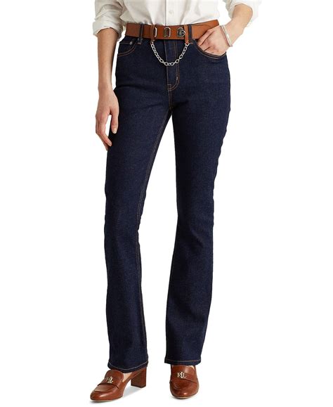 Lauren Ralph Lauren Women’s Petite Blue High-Rise Bootleg Jeans ...