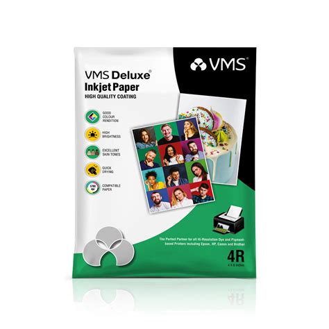 VMS Deluxe 230 GSM 4R (4x6) Glossy Photo Paper – Water Resistant, Pack ...