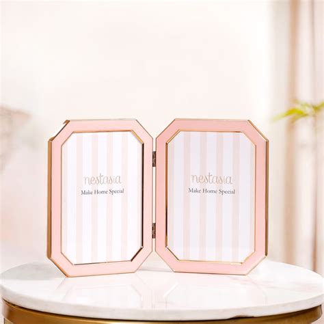 Foldable Double Photo Frame Powder Pink 11"x5.5" Online - Premium Photo ...