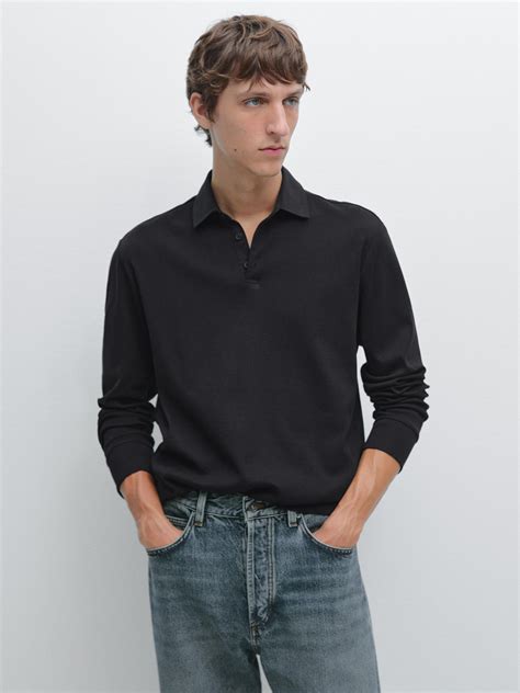 Men's Long Sleeve Polo Shirts - Massimo Dutti - PH