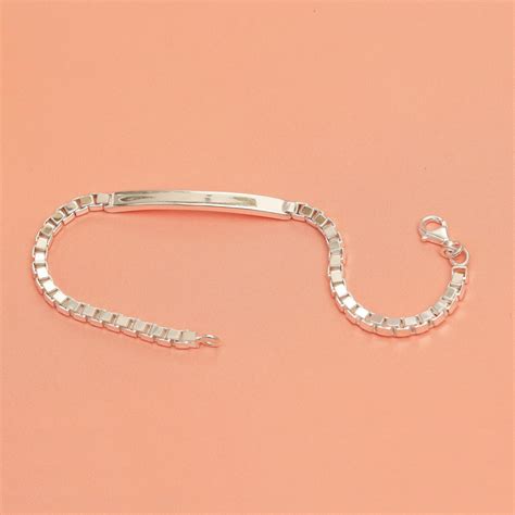 LeCalla - Buy 925 Sterling Silver Italian Bar Box Chain Bracelet for ...