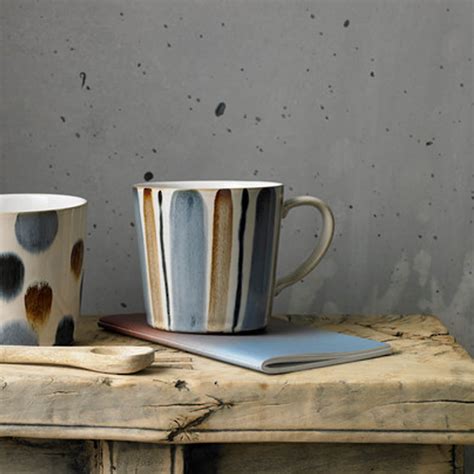 Buy Denby Brown Stripe Painted Large Mug Online at thinKitchen