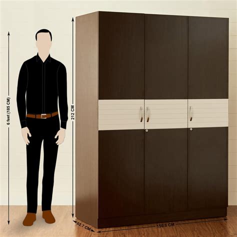 Buy Akron Crystal 3-Door Wardrobe - Brown from Home Centre at just INR ...