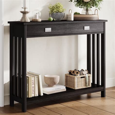 Amazon.com: ChooChoo Black Entryway Table with Drawer, Narrow Console ...