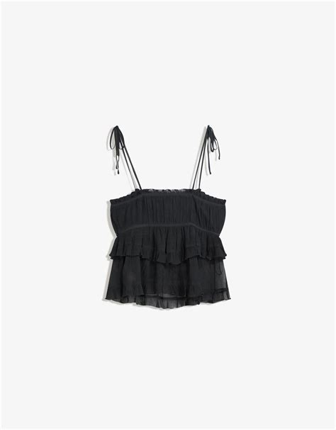 Rustic strappy top with studs - Women | Bershka