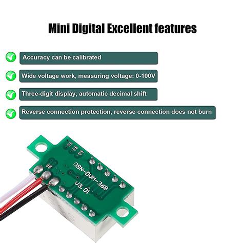 Buy 0.28in 0-100v DC Voltmeter Module Three Wire