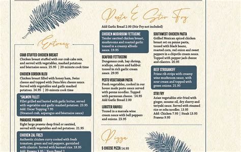 PARADISE LAKE FRONT RESTAURANT & LOUNGE, Moses Lake - Menu, Prices ...