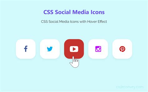 CSS Social Media Icons with Hover Effect | Codeconvey