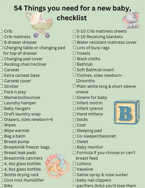 54 Things You Need for A New Baby, Checklist - Etsy