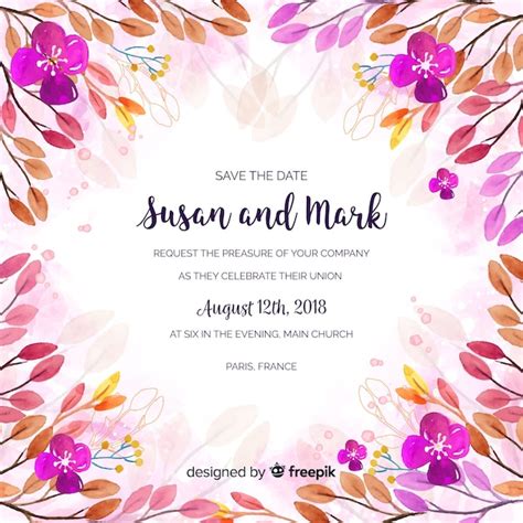 Modèle d'invitation de mariage | Vecteur Gratuite