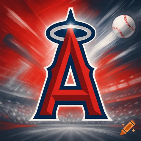 Los Angeles Angels baseball logo with a red 'A' and halo, baseball, and ...