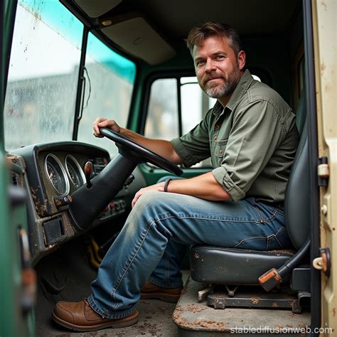 Dirty Garbage Truck Driver | Stable Diffusion Online